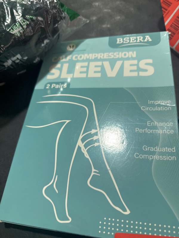 Photo 1 of BSERA Calf Compression Sleeve Women, 2 Pairs 20-30mmHg Footless Compression Socks Stockings for Calf Support, Circulation, Swelling, Shin Splints, Varicose Veins, Recovery
