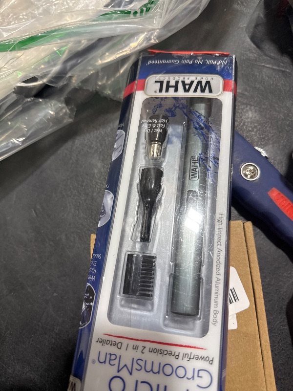 Photo 1 of Wahl Micro Groomsman Battery Personal Trimmer for Hygienic Grooming with Rinseable, Interchangeable Heads for Eyebrows, Neckline, Nose, Ears, & Other Detailing - 05640-600