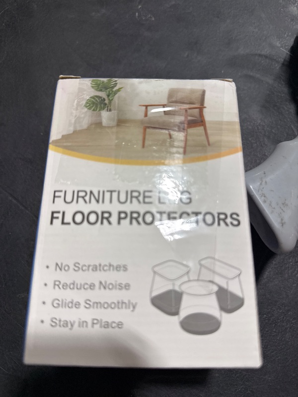 Photo 1 of PISAO 24 Pcs Chair Leg Floor Protectors, Silicone Chair Leg Protectors Caps Covers for Hardwood Floors, Furniture Pads Sliders with Wrapped Felt Bottom Medium (Fit:0.76"-1.18")