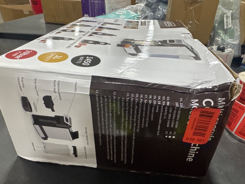 Photo 1 of KOTLIE ST-550 Single Serve Coffee Maker, Espresso Capsule Coffee Maker for K*cup capsule/Ne*s Original/Dol*e Gu*to and Ground Coffee, 19Bar, 1L, Compact?Black?