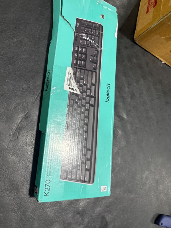 Photo 1 of Logitech K270 Wireless Keyboard for Windows, 2.4 GHz Wireless, Full-Size, Number Pad, 8 Multimedia Keys, 2-Year Battery Life, Compatible with PC, Laptop, Black