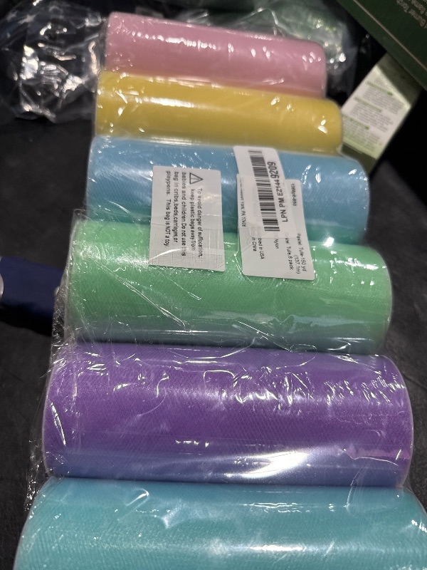 Photo 1 of Morex Ribbon Pastel Tulle 6" X 150 YD Nylon Tulle for Rainbow Tutu Skirt, Assorted (6-Pack), Real Unicorns Gifts for Girls, Baby Boy Gifts for Baby Shower, Happy Easter Basket Ideas