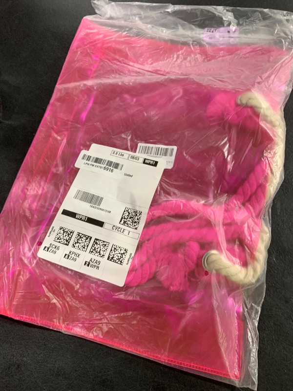 Photo 1 of TotePrint Clear Stadium Bag 15.75×11.81×3.94Inches - Large Transparent Tote with Rope Handle, Pink (1-Pack) | Approved for Sports Events, Concerts, Work & Beach