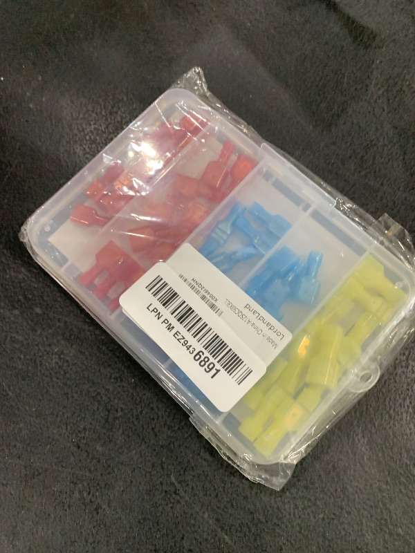 Photo 1 of 50PCS Nylon Spade Quick Disconnect Connectors Kit 22-10 AWG Male and Female Electrical Wire Connectors Kit Electrical Insulated Wire Crimp Cold-Pressed Terminals for Automotive,Electronics