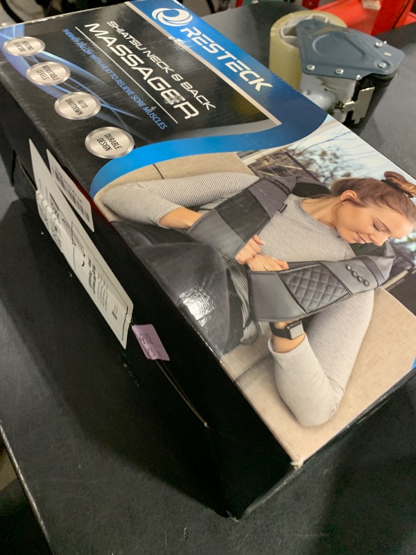 Photo 1 of RESTECK Massagers for Neck and Back with Heat - Deep Tissue 3D Kneading Pillow, Electric Shiatsu Shoulder Massage, Foot, Legs,Body - Relieve Muscle Pain - Office, Home & Car