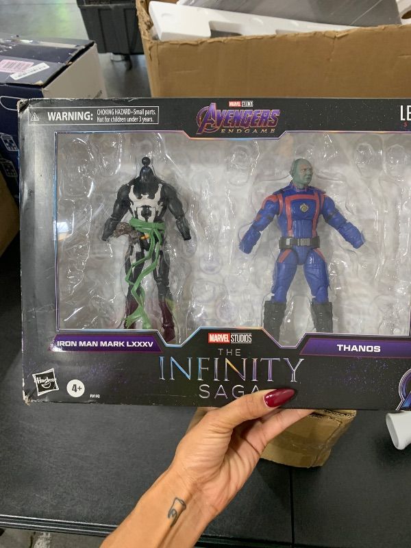 Photo 1 of ITEM IS MISSING PARTS !!!!!!!!!!!!!!!!!! -----------------------Marvel Hasbro Legends Series 6-inch Scale Action Figure 2-Pack Toy Iron Man Mark 85 vs. Thanos, Infinity Saga Character, Premium Design, 2 Figures and 8 Accessories