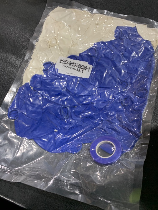 Photo 1 of 100pcs Royal Blue and White Latex Balloons 12 Inch w/Ribbon for Birthday Graduation Wedding Bridal Baby Shower Celebration Party Decorations Supplies