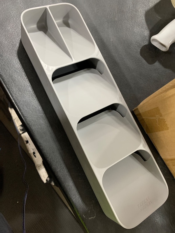 Photo 1 of Joseph Joseph DrawerStore Compact Utensil Organizer For Kitchen Drawer Silverware, Flatware Tray, Small, Grey