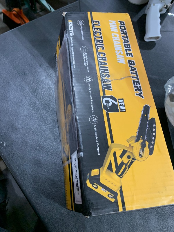 Photo 1 of Mini Chainsaw Compatible With Dewalt 20V MAX Battery,Cordless Pruning Chainsaw with Security Lock & Replacement Chain, Battery Powered for Wood Cutting|Tree Trimming|Camping(Battery Included)