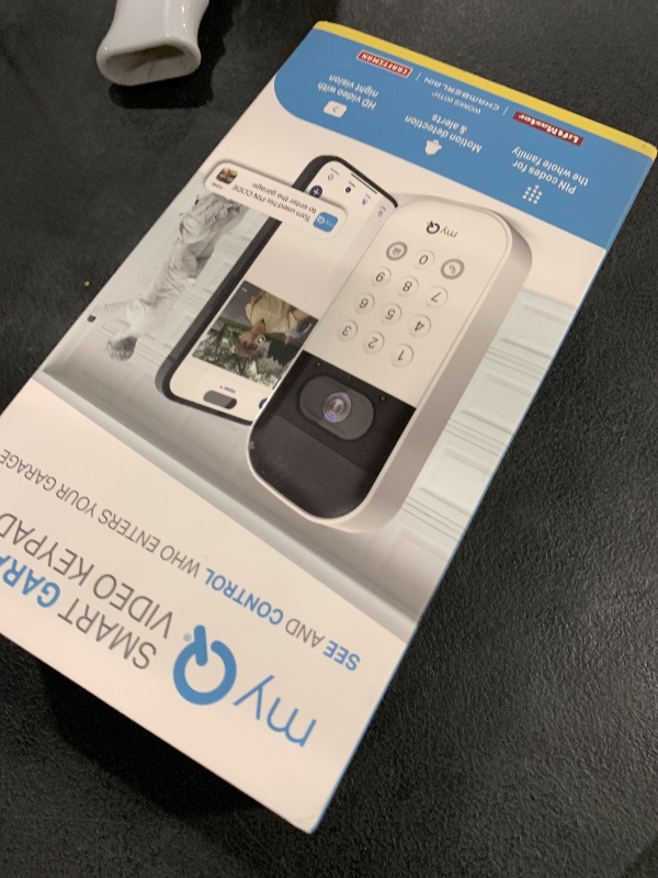 Photo 1 of myQ Smart Garage Door Video Keypad with Wide-Angle Camera,Customizable PIN Codes,and Smartphone Control–Take Charge of Your Garage Access Works with Chamberlain, LiftMaster and Craftsman openers,White