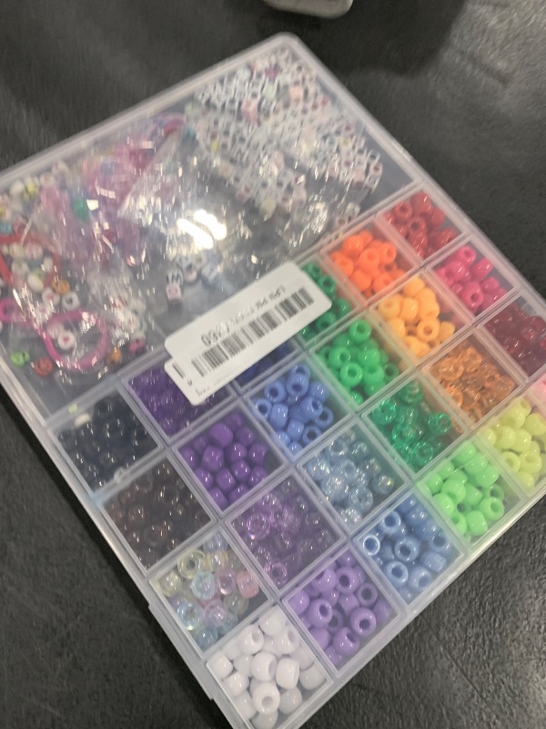 Photo 1 of LIS HEGENSA Pony Beads Bulk,Kandi Beads for Necklace Jewelry Making Hair Braiding,Bracelets Making Kits,Hair Bead,Bracelet Beads,Plastic Beads for Crafts Braids Girls(24 Color,1000PCS)