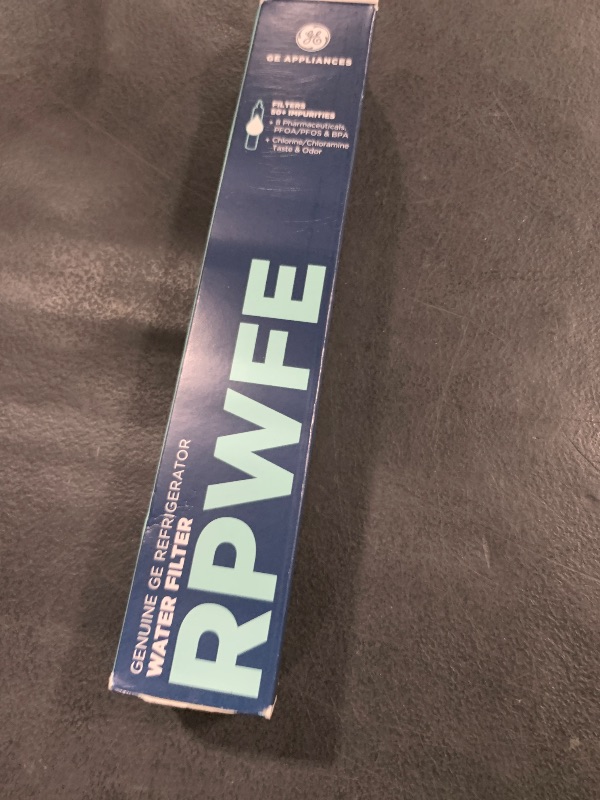 Photo 1 of GE RPWFE Refrigerator Water Filter, Genuine Replacement Filter, Certified to Reduce Lead, Sulfur, and 50+ Other Impurities, Replace Every 6 Months for Best Results, Pack of 1