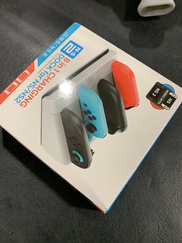 Photo 1 of [Switch 1/2 Compatible] FASTSNAIL 8-in-1 Charging Dock for Nintendo Switch 2 & 1/OLED for Joy-Con 2, Dual-Direction Magnetic Fast Joycon Controller Charger Station Stand for for Joycon 2/Joycon 1