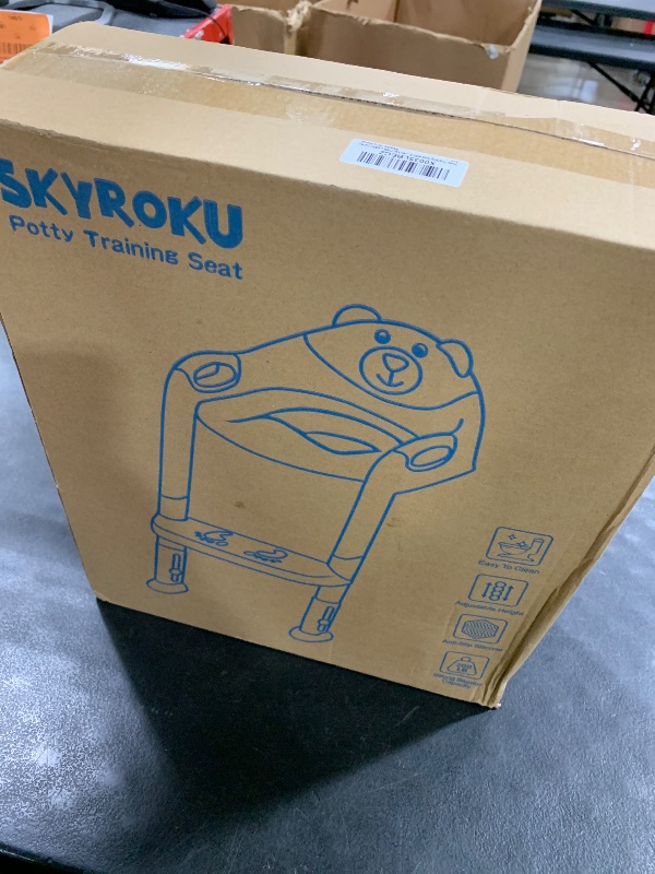 Photo 1 of Potty Training Seat with Step Stool Ladder, SKYROKU Potty Training Toilet for Kids Boys Girls Toddlers - Comfortable Safe Potty Seat with Anti-Slip Pads Ladder Grey