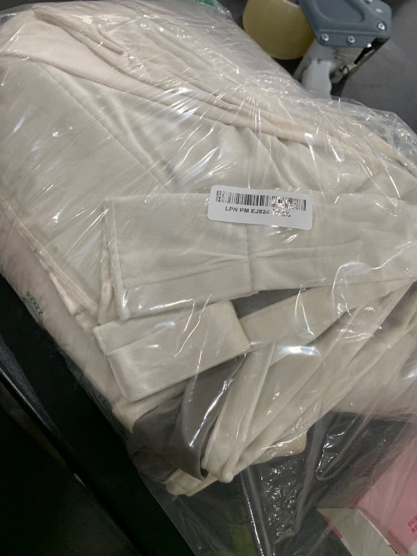 Photo 1 of 100% Blackout Ivory Off White Velvet Curtains 96 inch Long for Living Room,Set of 2 Panels Liner Rod Pocket Back Tab Thermal Window Drapes Room Darkening Heavy Decorative Curtains for Bedroom