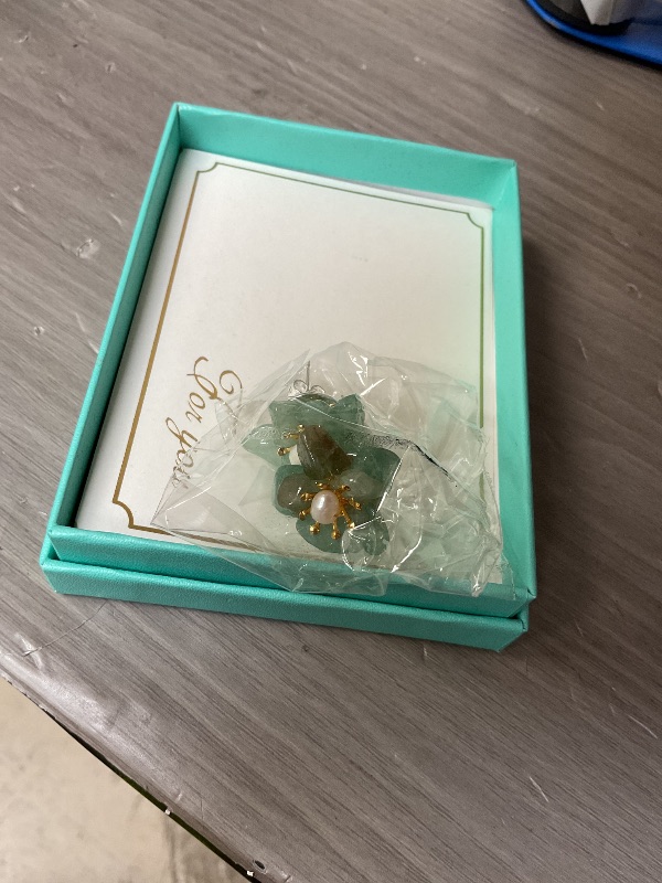 Photo 1 of ELEXIS Green Real Jade Stud Earrings For Women Trendy Crystal Gemstone Betsey Johnson Unique Van Cleef Dainty Emerald Jewelry Set For Girls Bling Daisy… (Jade)