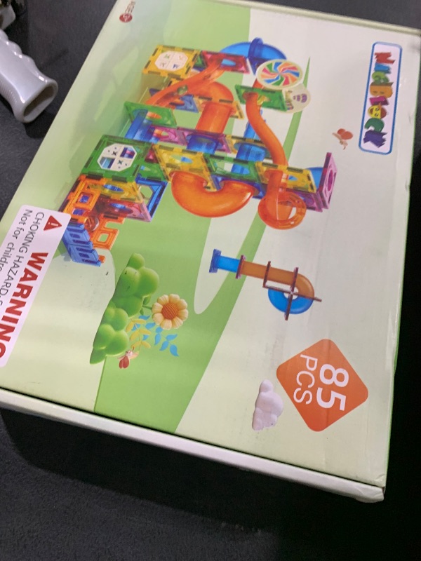 Photo 1 of MAGBLOCK 85Pcs Marble Run Magnetic Tiles Toy Building Blocks STEM Educational Child Brain Development Kit Magnet Construction Toys for Boys Girls Kids Age 5 6 7+ Years Old