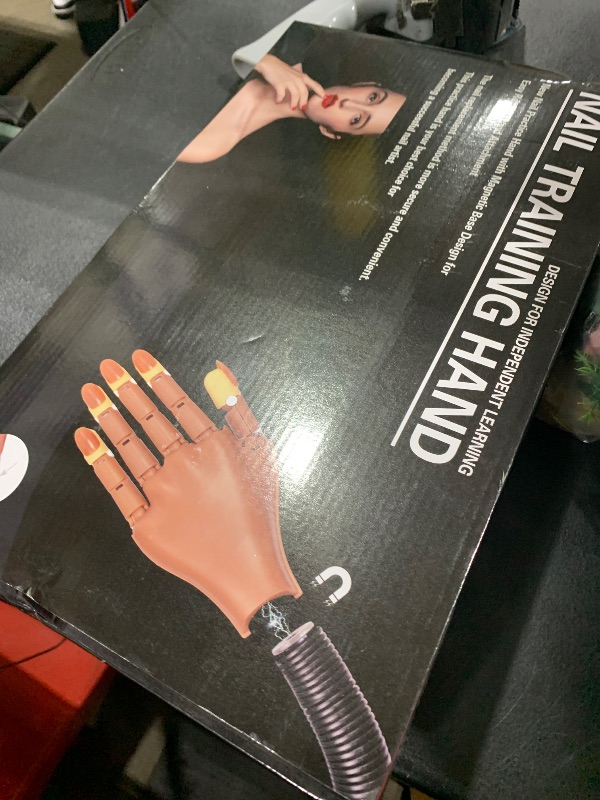Photo 1 of Magnetic Practice Hand for Acrylic Nails: Flexible Fake Hand Manicure Training Hand with Strengthen Nail Tips - Mannequin Hand Nail Kit for Beginners