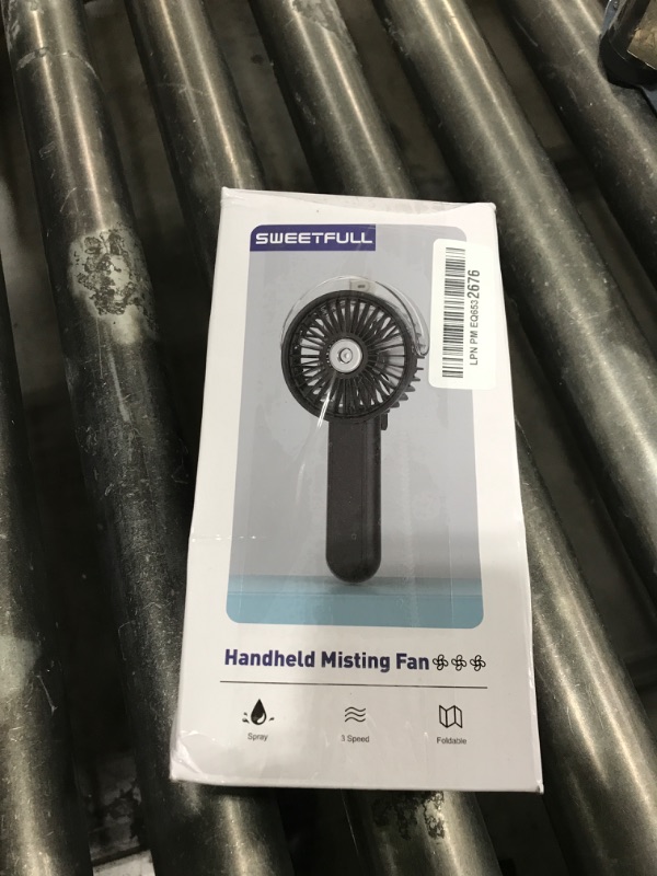 Photo 1 of SWEETFULL Misting Fan Portable - 180° Foldable Handheld Personal Fan with Mist Spray, 3 Speeds, 30ml Water Tank, USB Rechargeable for Travel, Outdoors, Makeup, Camping, Home, and Office Use