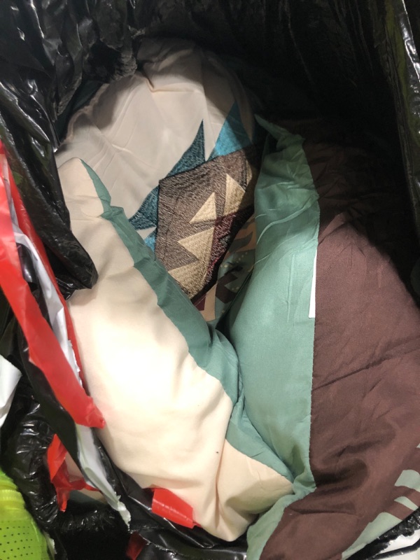 Photo 1 of Chezmoi Collection Dune 7-Piece Southwestern Cowboys Aztec Comforter Set - Multicolor Teal Brown Beige Tan Red Printed Washed Microfiber Bedding, Queen