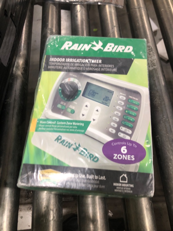 Photo 1 of Rain Bird SST600IN Simple-To-Set Indoor Sprinkler/Irrigation System Timer/Controller, 6-Zone/Station (this New/Improved Model Replaces SST600I),Gray/Green
