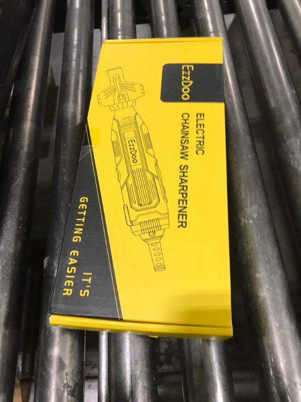 Photo 1 of EzzDoo Electric Chainsaw Sharpener Kit with TITANIUM-COATED Diamond Bits - High-Speed Chain saw Sharpener Tool and 6 High Hardness Sharpening Wheels For All Chainsaw Chains.