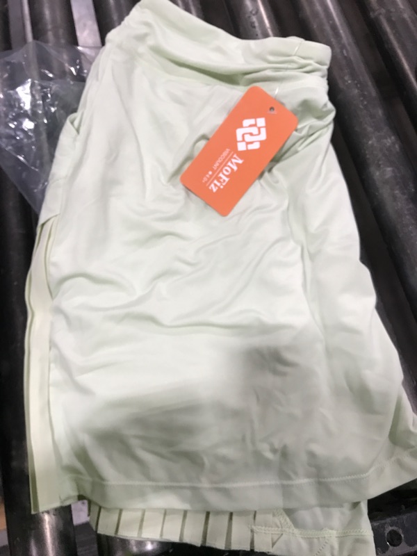 Photo 1 of  MoFiz Women's Sports Tennis Skirt with Shorts Pockets and Drawstring 
size L