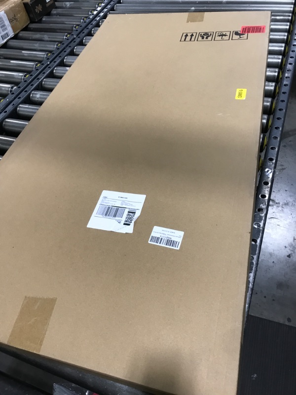 Photo 1 of 100% Hand Painted Square Modern Oil Painting on Canvas Heavy Textured Black White Abstract Wall Art Decor for Living Room Bedroom Framed Ready to Hang 48x24inch