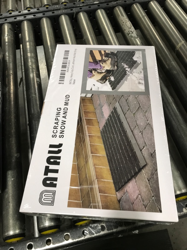 Photo 1 of MATALL Heavy Duty Outdoor Mat - 18 x 30 Inches Non-Slip Drainage Doormat for All Weather Garage Pool Home Entry Indoor Mud Mat (Gray)
