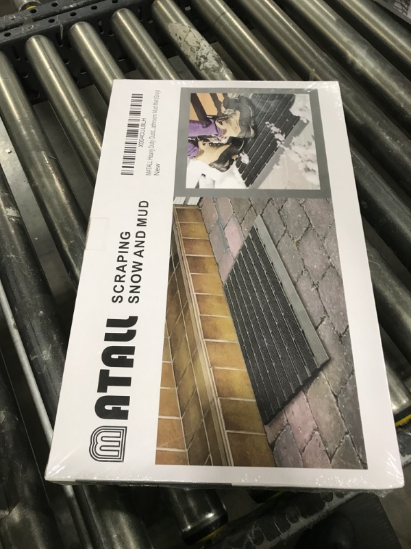 Photo 1 of MATALL Heavy Duty Outdoor Mat - 18 x 30 Inches Non-Slip Drainage Doormat for All Weather Garage Pool Home Entry Indoor Mud Mat (Gray)