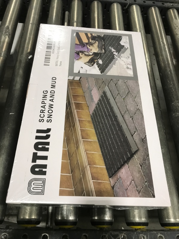 Photo 1 of MATALL Heavy Duty Outdoor Mat - 18 x 30 Inches Non-Slip Drainage Doormat for All Weather Garage Pool Home Entry Indoor Mud Mat (Gray)