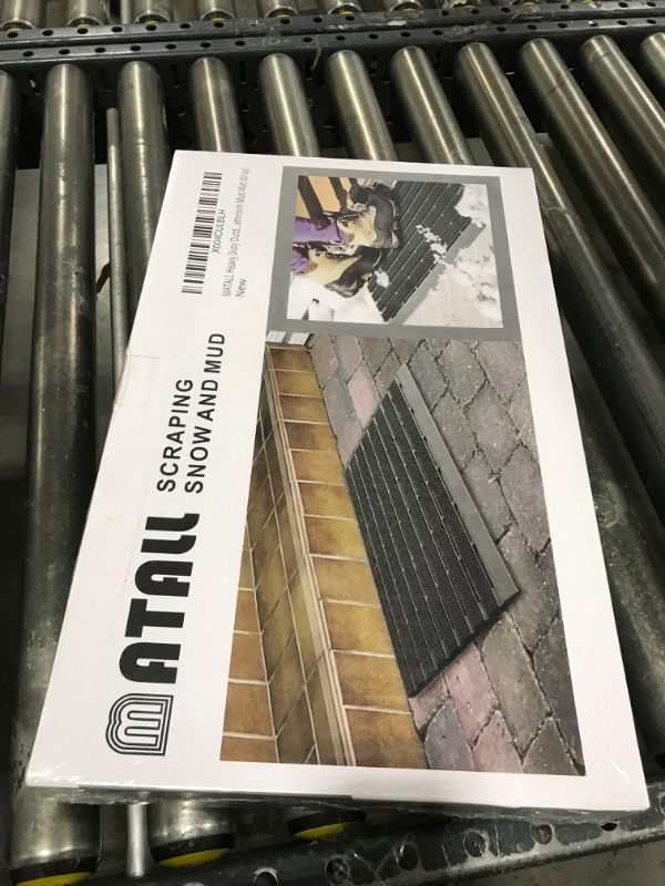 Photo 1 of MATALL Heavy Duty Outdoor Mat - 18 x 30 Inches Non-Slip Drainage Doormat for All Weather Garage Pool Home Entry Indoor Mud Mat (Gray)