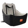 Photo 1 of WOOAIDAGG Dog Car Seat for Medium Sized Dog,Pet Travel Car Bed with Seat Belt Channle,Fully Detachable and Washable Car Dog Seat with Adjustable Straps,3 Straps Easy to Install (Black/Grey) C97
