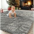 Photo 1 of SANMADROLA Area Rug for Bedroom,6.5'X7.5',Fluffy Shag Rug for Living Room,Furry Carpet for Kids Room,Shaggy Throw Rug for Nursery Room,Fuzzy Plush Rug,Gray Carpet,Rectangle, Room Decor for Baby
