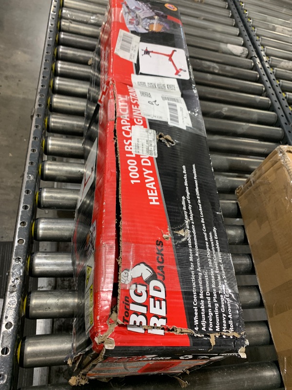 Photo 1 of BIG RED T24541 Torin Steel Rotating Engine Stand with 360 Degree Rotating Head: 1/2 Ton (1,000 lb) Capacity, Red