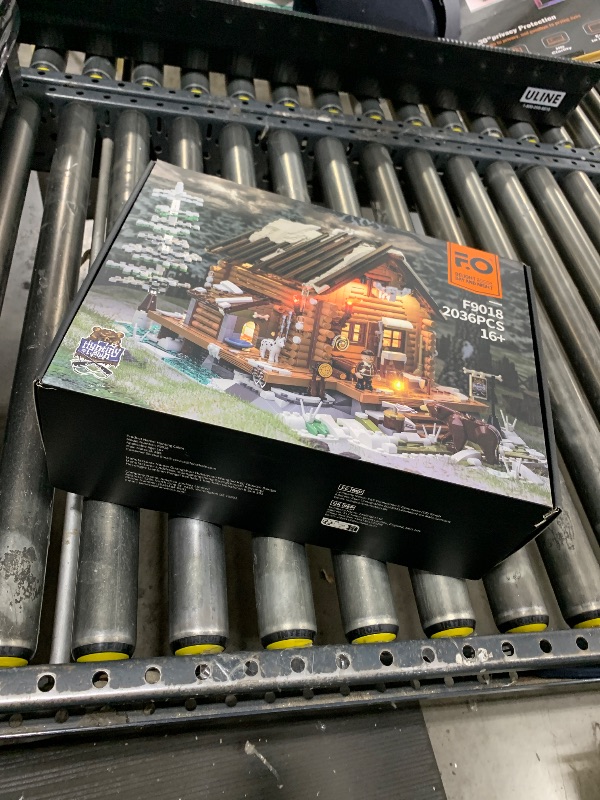 Photo 1 of FUNWHOLE Hunting-Cabin Lighting Building-Bricks Set - Retro Wooden Cabin LED Light Construction Building Model Set 2036 Pcs for Adults and Teen