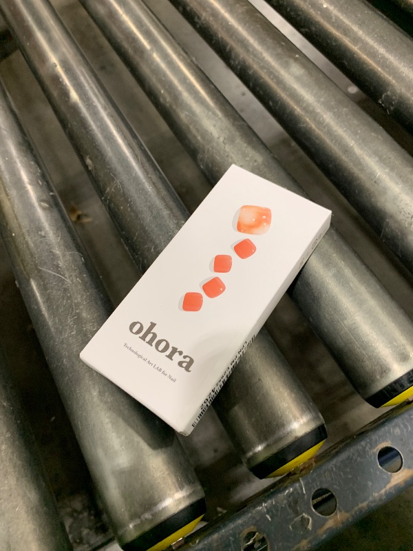 Photo 1 of ohora Semi Cured Gel Pedi Strips (P Arman) - Orange, Marble, Works with Any UV/LED Lamps, Salon-Quality, Long Lasting, Easy to Apply & Remove - Includes 2 Prep Pads, Nail File & Wooden Stick