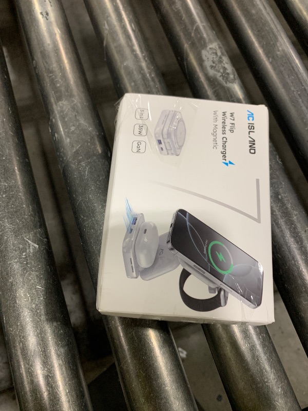 Photo 1 of 5-in-1 Wireless Charger for MagSafe, AC ISLAND Portable Travel Charging Station, 15W Max Fast Foldable Magnetic Stand, Evolved for iPhone 16/15/14/13 Series, Apple Watch, AirPods (with 35W Adapter)