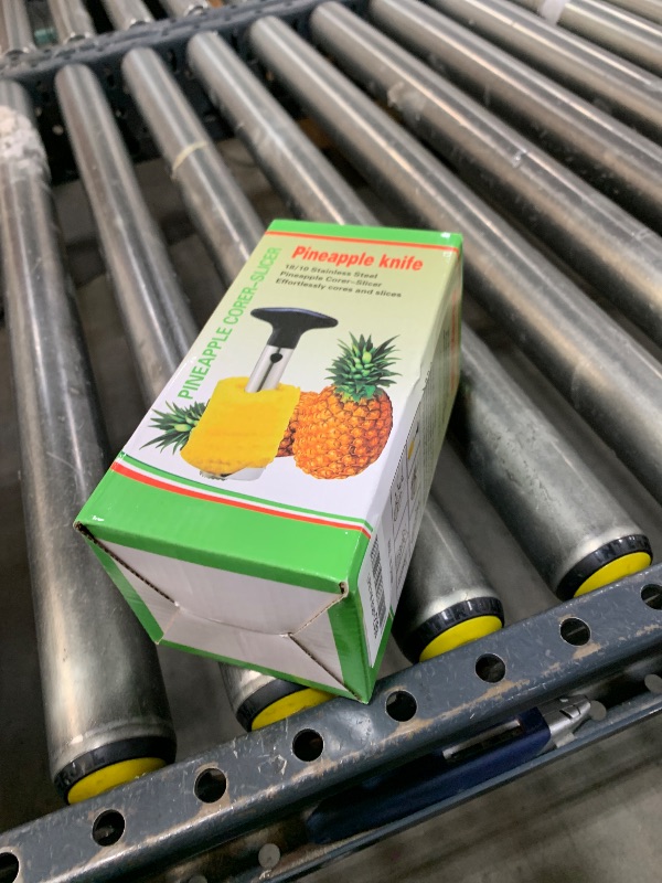 Photo 1 of Pineapple Corer and Slicer – Stainless Steel Pineapple Cutter with Thick Sharp Blade and Ergonomic Handle – Easy to Use Pineapple Core Remover Tool for Perfect Fruit Rings (Black)