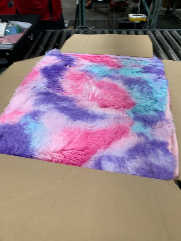 Photo 1 of junovo Washable, Non-Slip Area Rug, Soft Rainbow Area Rug for Girl's Room, Children's Play mat, Baby Girl Bedroom Nursery Home Bedroom, 6ft x 9ft Tie-Dyed Hot-Pink
