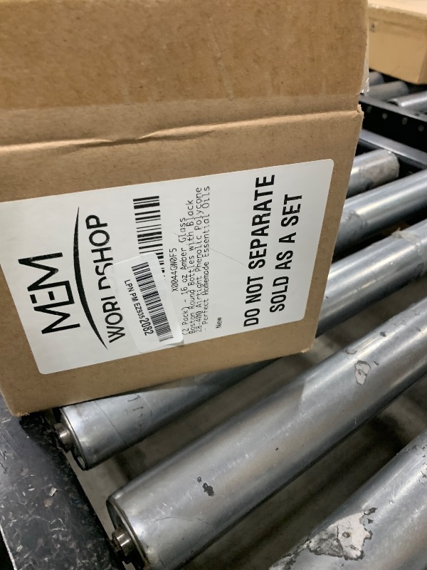 Photo 1 of (2 Pack) - 16 oz Amber Glass Boston Round Bottles with Black 28-400 Airtight Phenolic Polycone Caps - Perfect Glass Containers for Secondary Fermentation, Storing condiment, Homemade Essential Oils