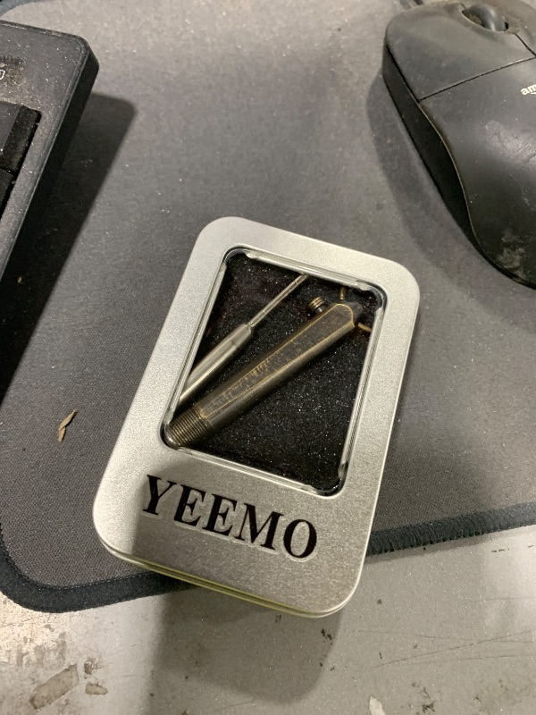 Photo 1 of YEEMO Mini Brass Bolt Action Pen with Keychain, Handmade EDC Pocket Pen, 76 mm with 2 Replacement Refills & Gift Box (Bronze)