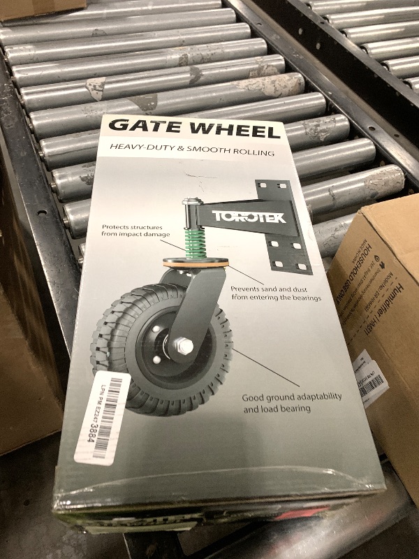 Photo 1 of TOROTEK 8inch Gate Wheel, 600lb Capacity Heavy Duty Gate Wheel, 360° Rotation Spring Loaded Gate Casters, Fence Gate Wheels for Metal Tube Gate Wooden Gate with Dust Ring Screws & Screwdriver