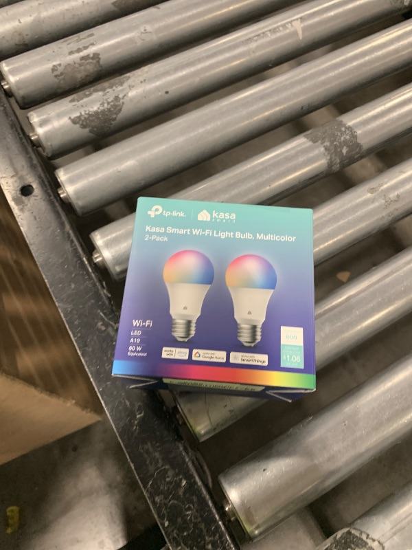 Photo 1 of Kasa Smart Light Bulbs, Full Color Changing Dimmable Smart WiFi Bulbs Compatible with Alexa and Google Home, A19, 60 W 800 Lumens,2.4Ghz only, No Hub Required, 2-Pack (KL125P2), Multicolor