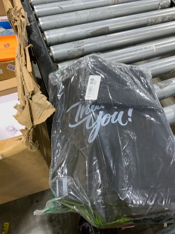 Photo 1 of Infinite Pack Black 9"x12"(500pcs) Thank You Merchandise Bags, Die Cut Handles, Retail Shopping Bags for Boutique, Goodie Bags, Gift Bags Bulk, Favors, 1.25 Mil Reusable Plastic Bags