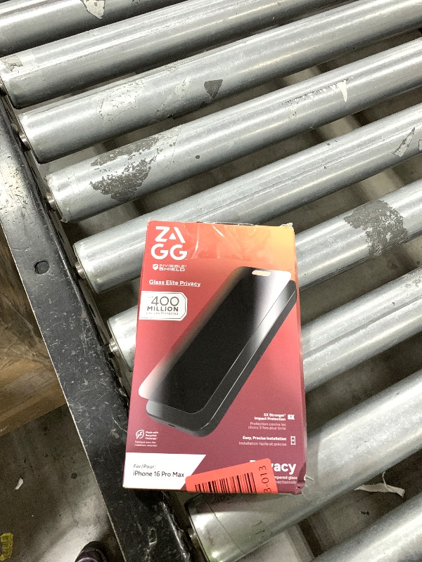 Photo 1 of ZAGG Glass Elite Privacy Screen Protector for iPhone 16 Pro Max - 2-Way Privacy Filter, Ultra-Strong Tempered Glass, 5X Stronger, InvisibleShield, Smudge-Free, Easy Install, Recycled Content