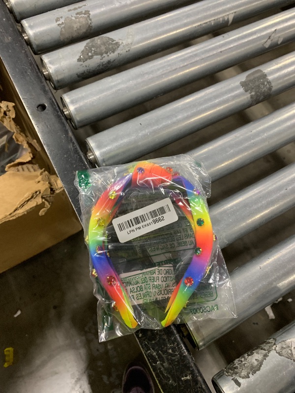 Photo 1 of winthrop Gradient Rainbow Pride Headband for Women – Colorful Jeweled Top Knot Hair Accessory for LGBTQ+ Festival, Parade, or Pride Month Outfit