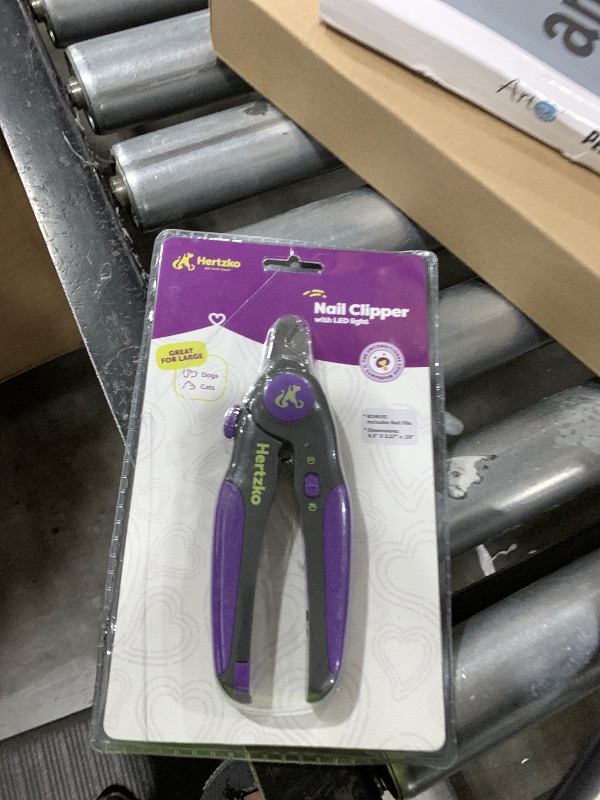 Photo 1 of Hertzko Dog Nail Clippers with LED Light for Large & Medium Dogs - Violet Cat Nail Clipper with Replacement Blade & Nail File, Purple Nail Clippers for Dogs, Grooming Paw Pads, Circular Blade
