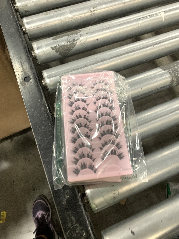 Photo 1 of 10 Pairs Mink Lashes Wet Effect Manga Look False Eyelashes Puffy 3D Cat Eye Lashes 16MM Individual Strips Clusters Lashes Extension by AUGENLI?09?