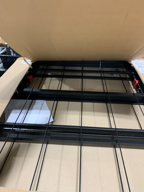 Photo 1 of Amazon Basics Bed Frame with Storage, Foldable Metal Platform, Sturdy Steel, No Box Spring Needed, 18 Inches High, Tool-Free Setup, King Size, Black